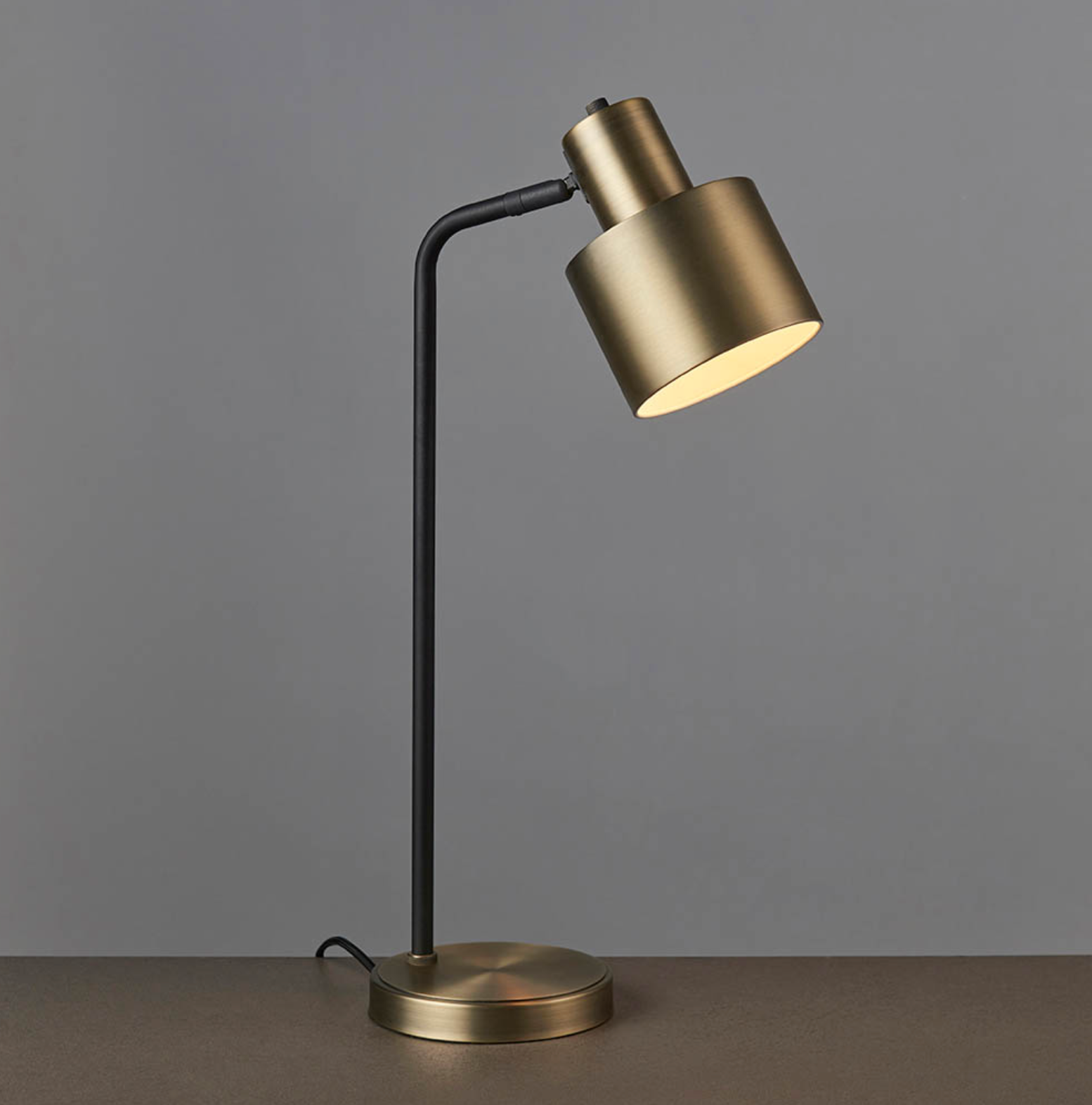 Task table light antique brass