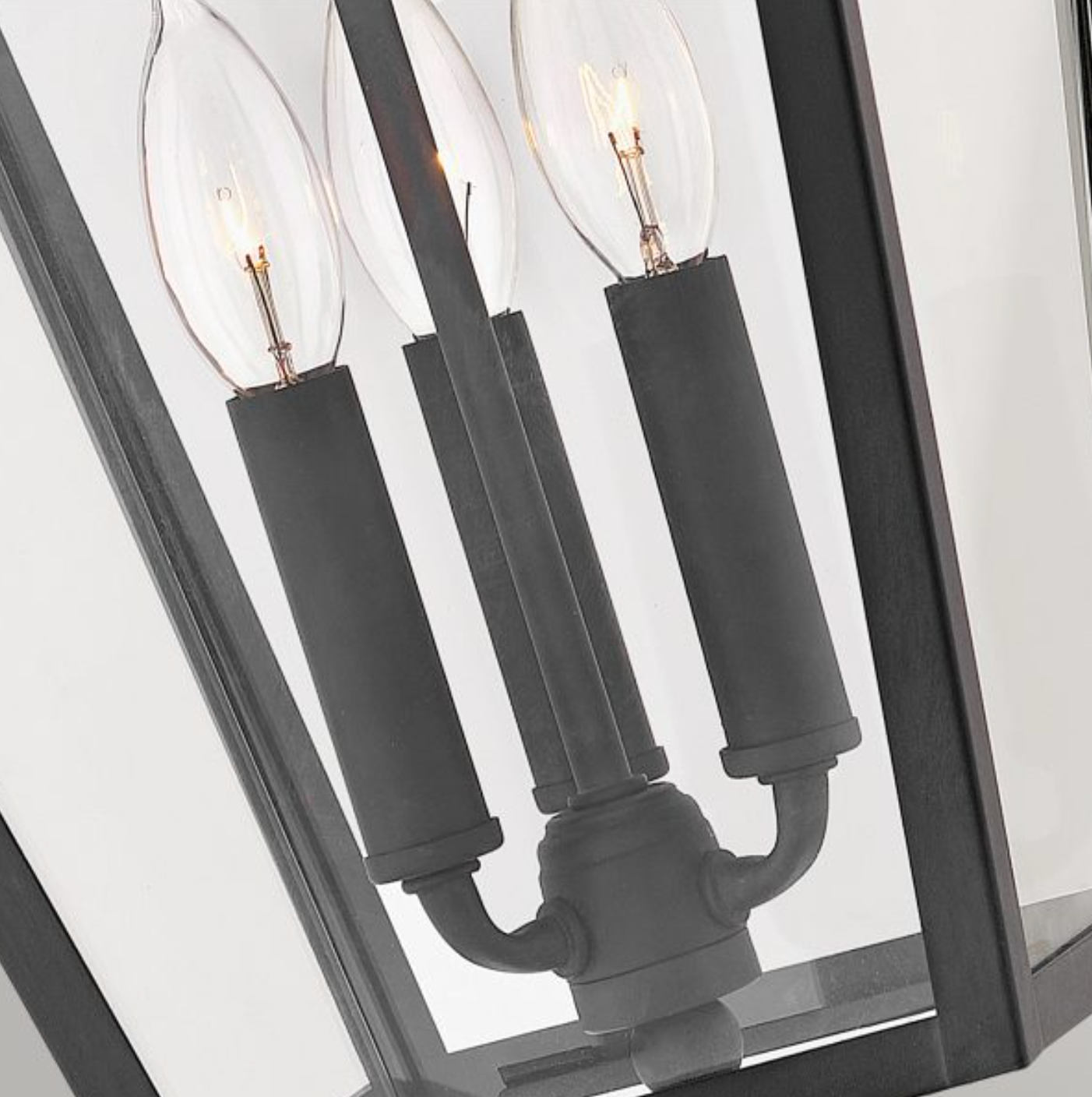 Large Outdoor Box Chain Lantern, Black - ID 12367