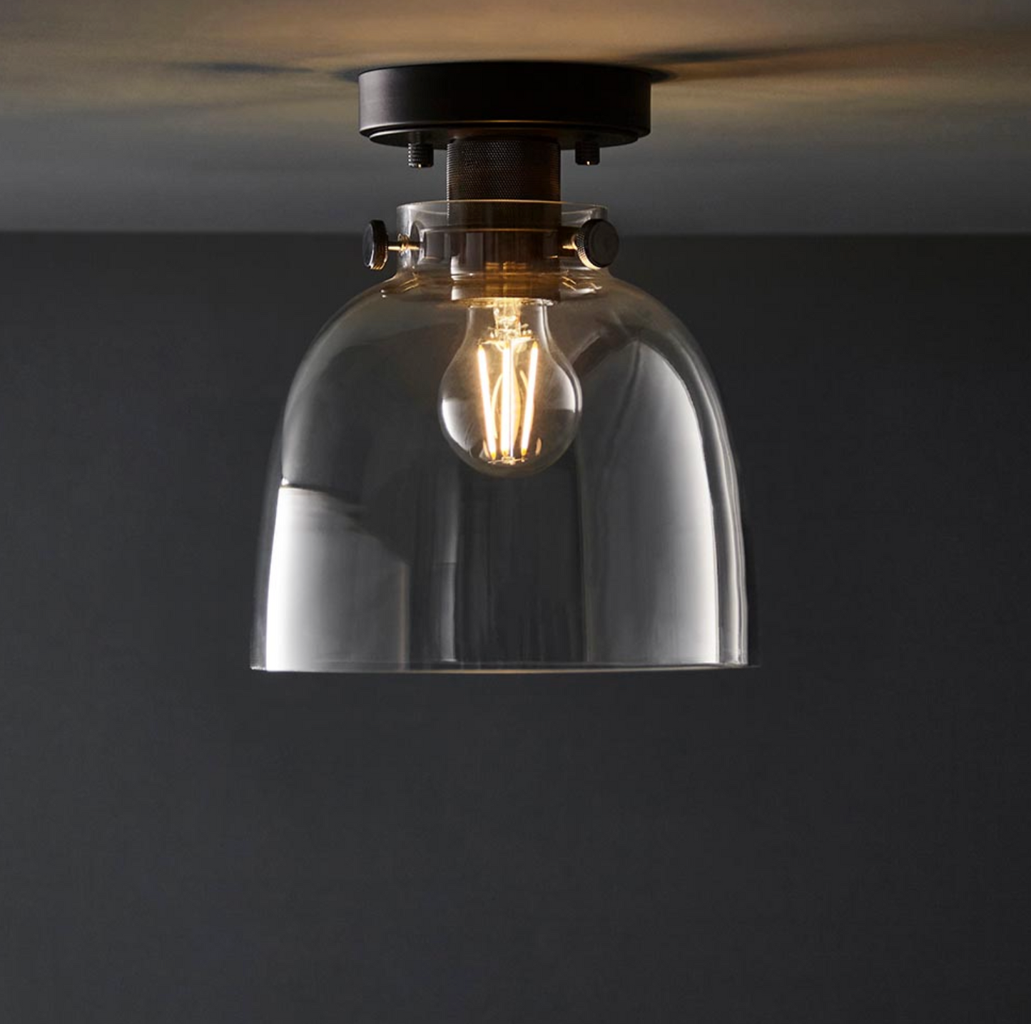 Black Chrome With Tinted Glass Flush Light - ID 12523