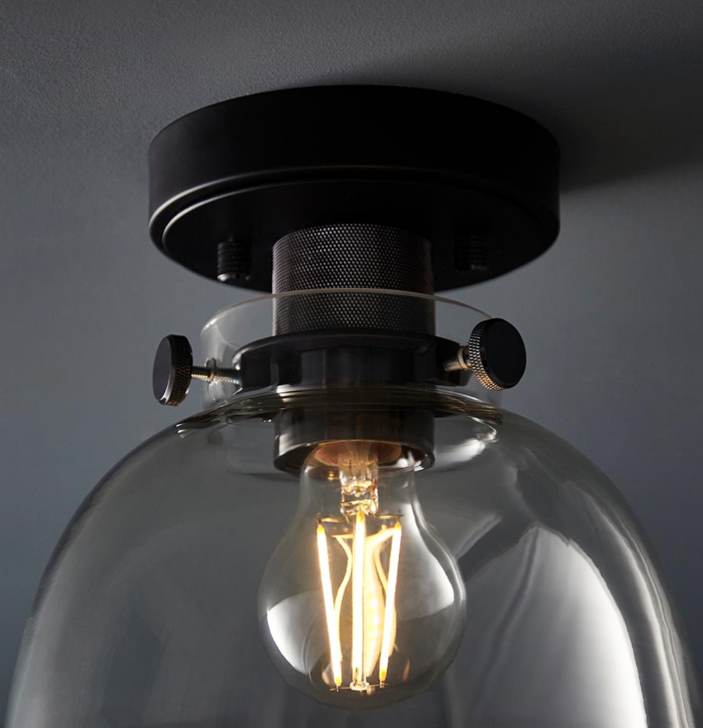 Black Chrome With Tinted Glass Flush Light - ID 12523