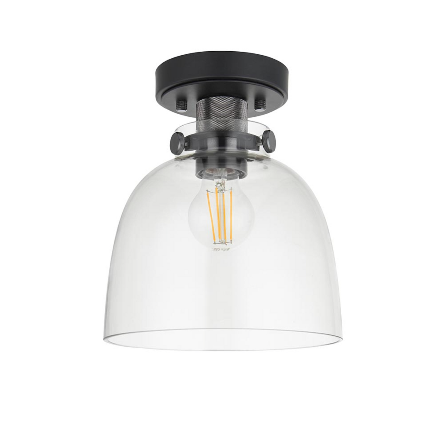 Black Chrome With Tinted Glass Flush Light - ID 12523