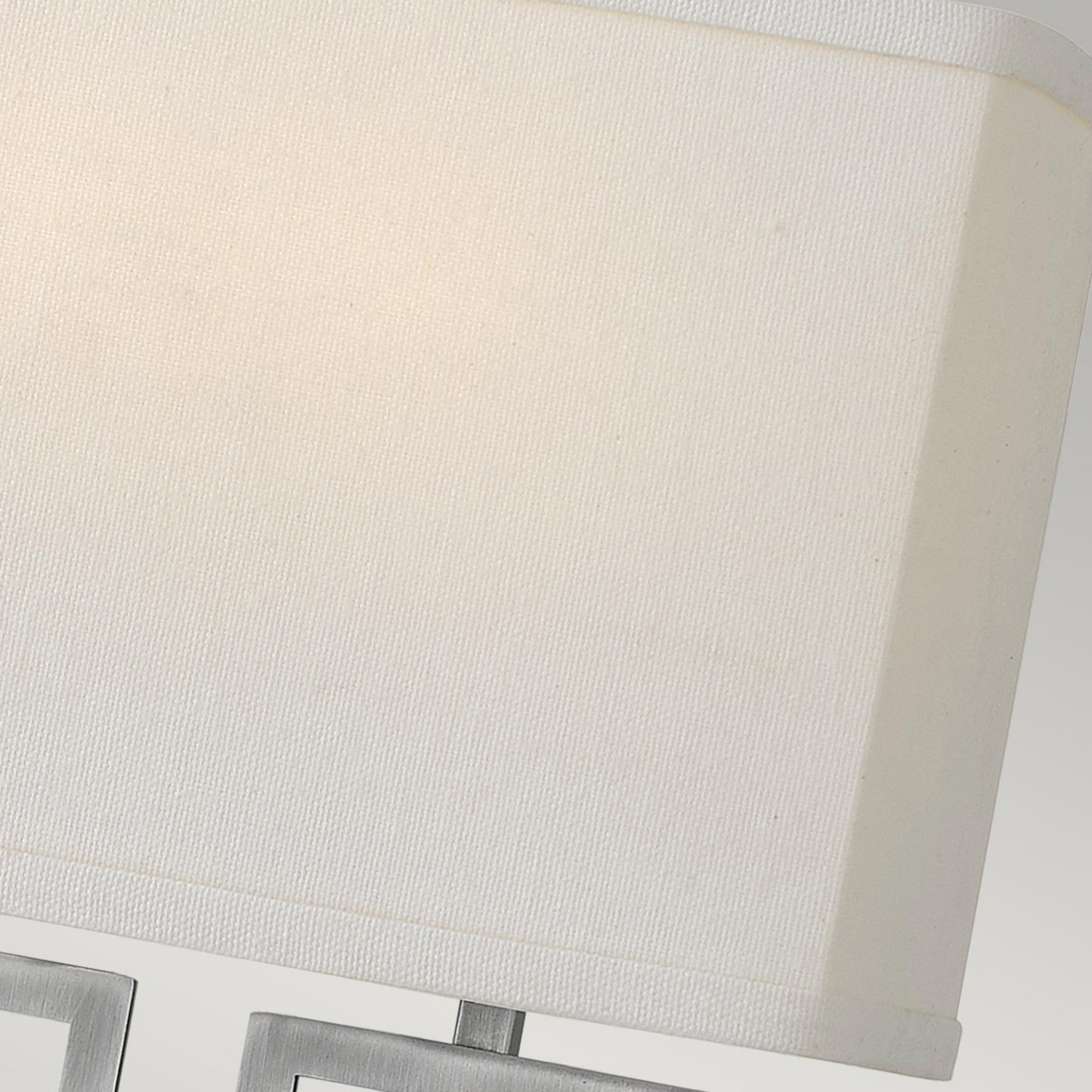 Geometric Wall Light In Antique Nickel Complete with Linen Shade - ID 12548