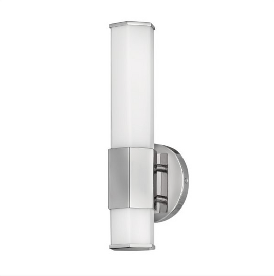 FAC Hexagonal Opal Glass & Polished Chrome Bathroom Wall Light - ID 12556