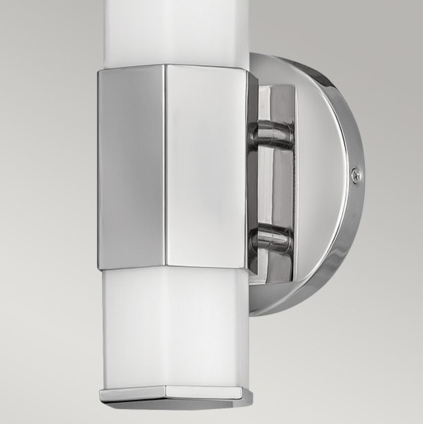 FAC Hexagonal Opal Glass & Polished Chrome Bathroom Wall Light - ID 12556