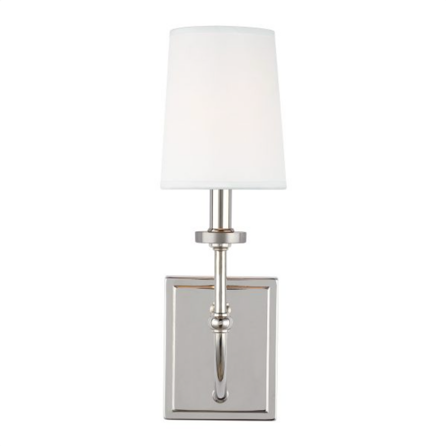 FEL Elegant Curved Arm Polished Chrome Bathroom Wall Light With White Parchment Shade - ID 12590