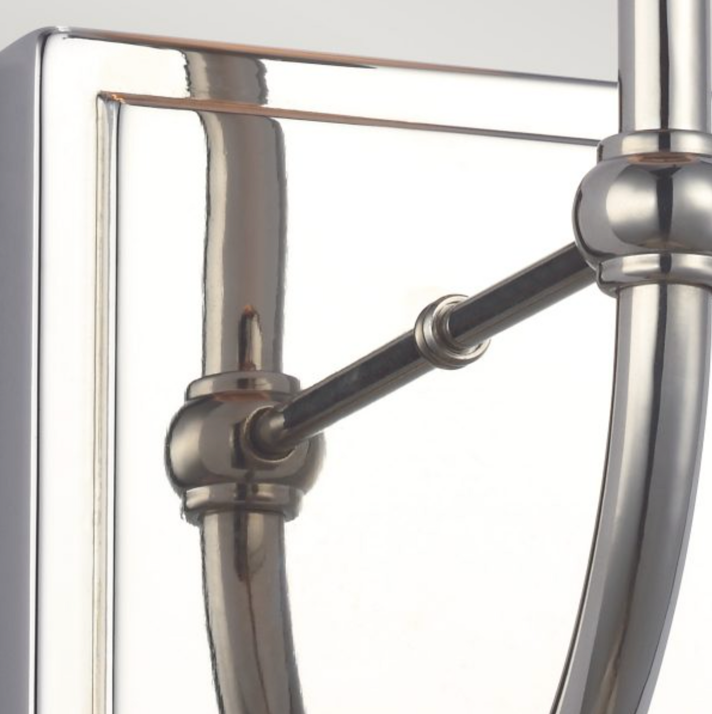 FEL Elegant Curved Arm Polished Chrome Bathroom Wall Light With Scallop Faux Silk Shade - ID 12593