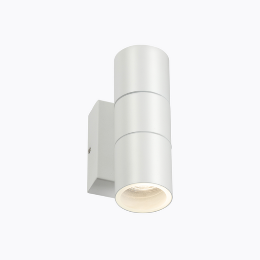 Exterior Up & Down 2xGU10 Wall Light with Photocell Sensor White IP54 - ID 14319