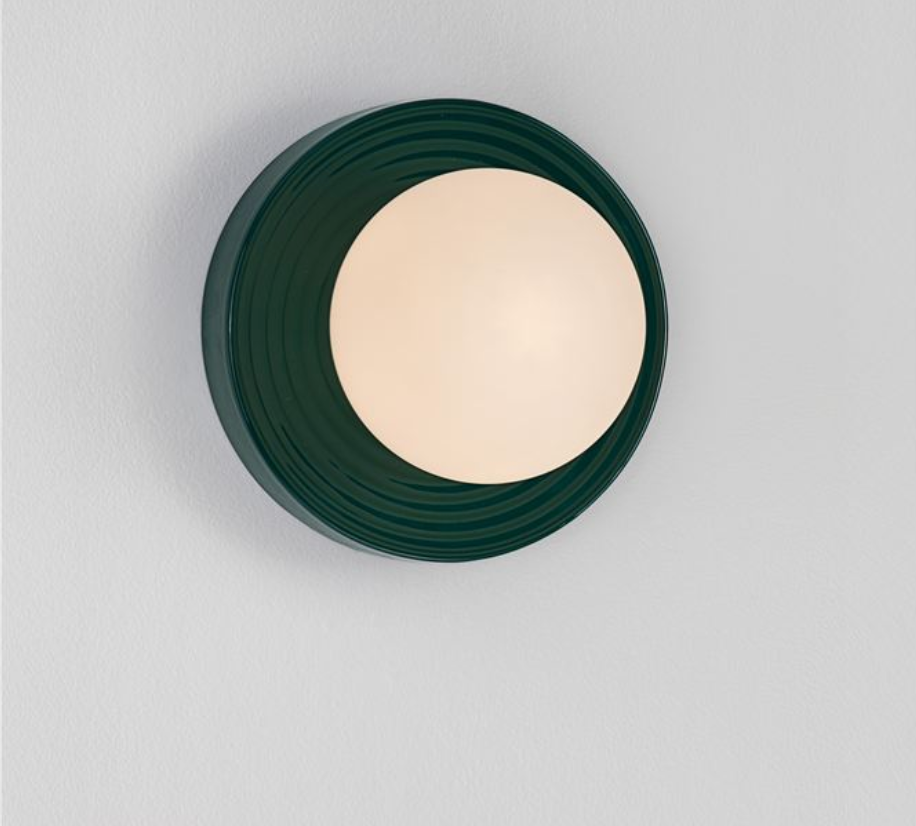 NL Orbi Bathroom Wall or Ceiling Light in Green with Opal Glass IP44 - ID 13755