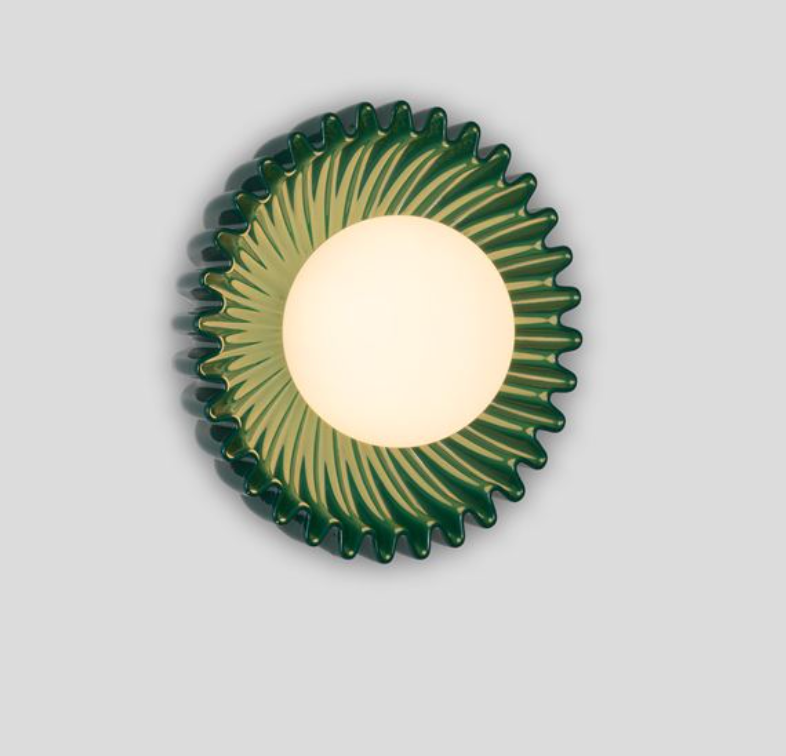 NL Petelle Green Ceramic & Opal Glass Wall Or Ceiling Light - ID 13771