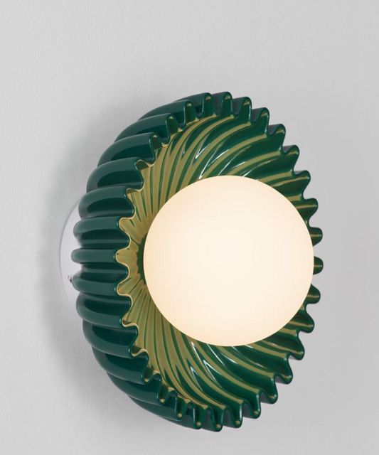 NL Petelle Green Ceramic & Opal Glass Wall Or Ceiling Light - ID 13771