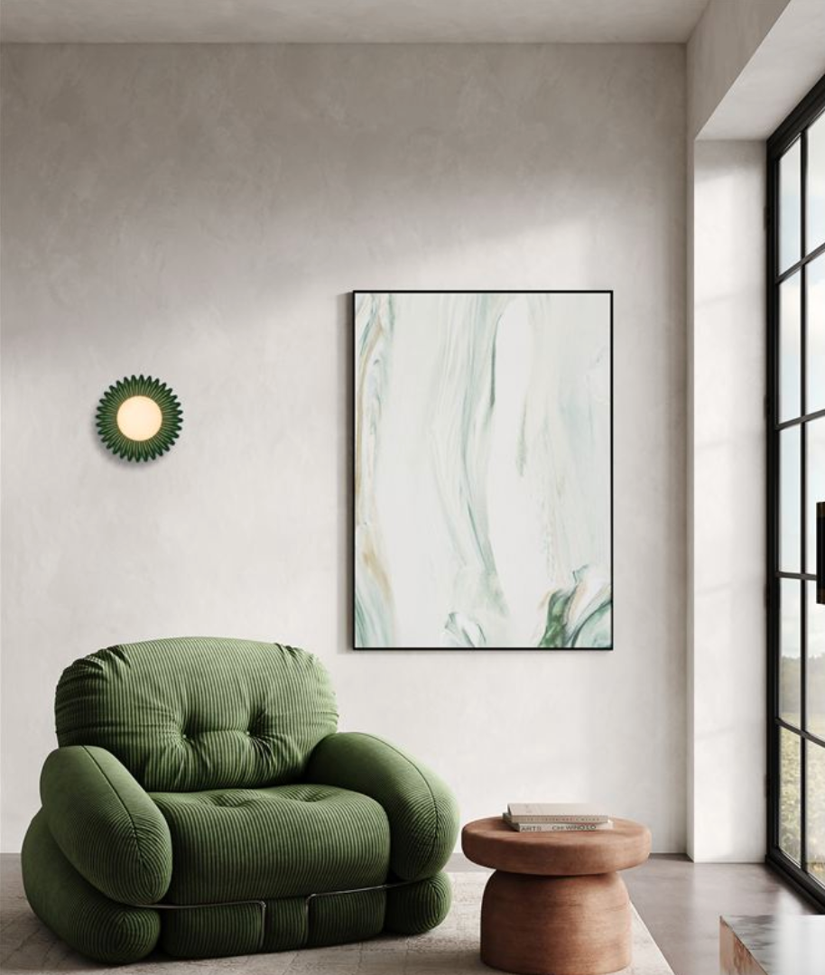 NL Petelle Green Ceramic & Opal Glass Wall Or Ceiling Light - ID 13771