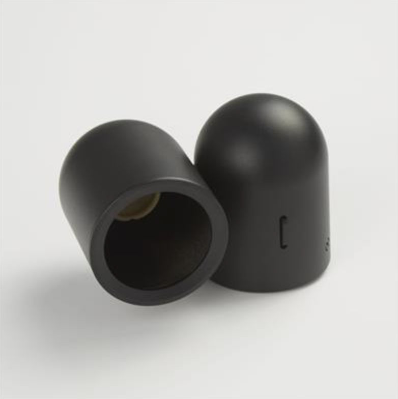 Black Rounded Cylinder Wall or Ceiling GU10 Spotlight With Switch - ID 13790
