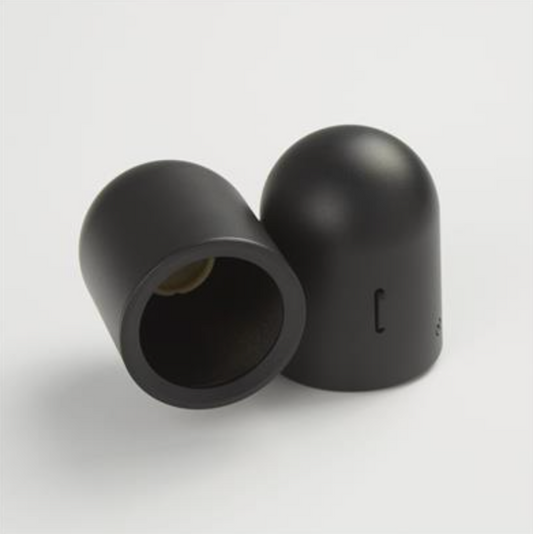 Black Rounded Cylinder Wall or Ceiling GU10 Spotlight With Switch - ID 13790