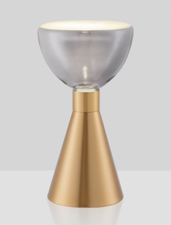 NL Voy Elegant Brass & Smoked Glass Table Light  - ID 13834
