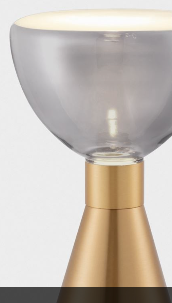 NL Voy Elegant Brass & Smoked Glass Table Light  - ID 13834