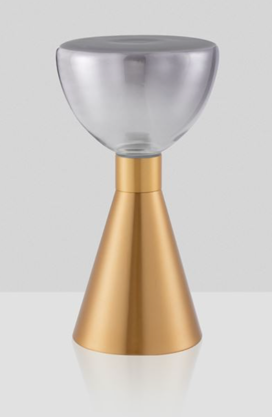 NL Voy Elegant Brass & Smoked Glass Table Light  - ID 13834