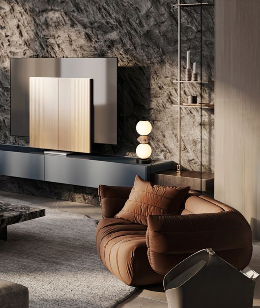 NL Pallin Mocha Ceramic & Opal Glass Tall Table Light - ID 13855