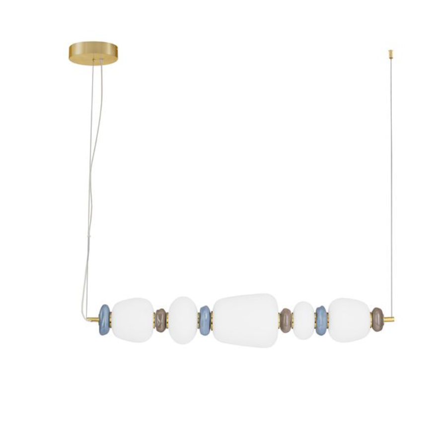 NL Palor Coloured Porcelain & Opal Glass Linear Pendant - ID 13865