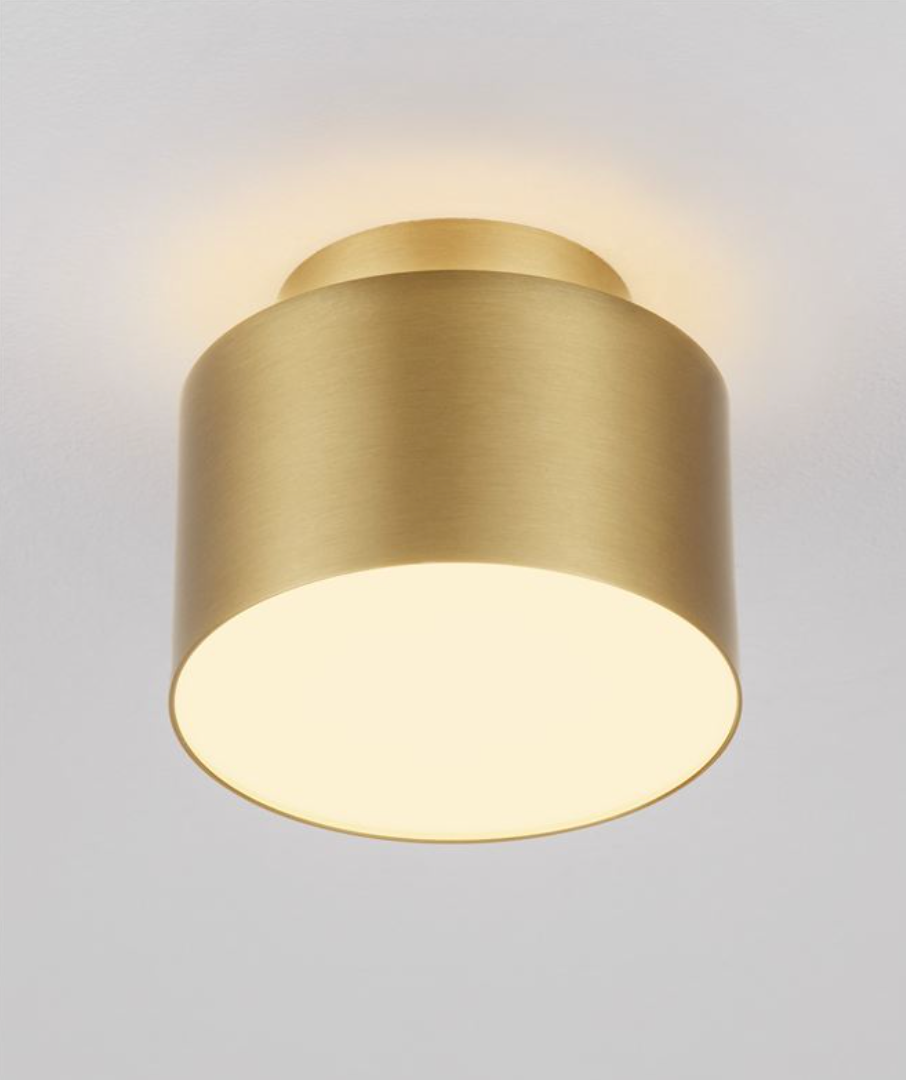 NL Ozeen (11cm) Semi Flush Ceiling Light Matt Gold ID 13872