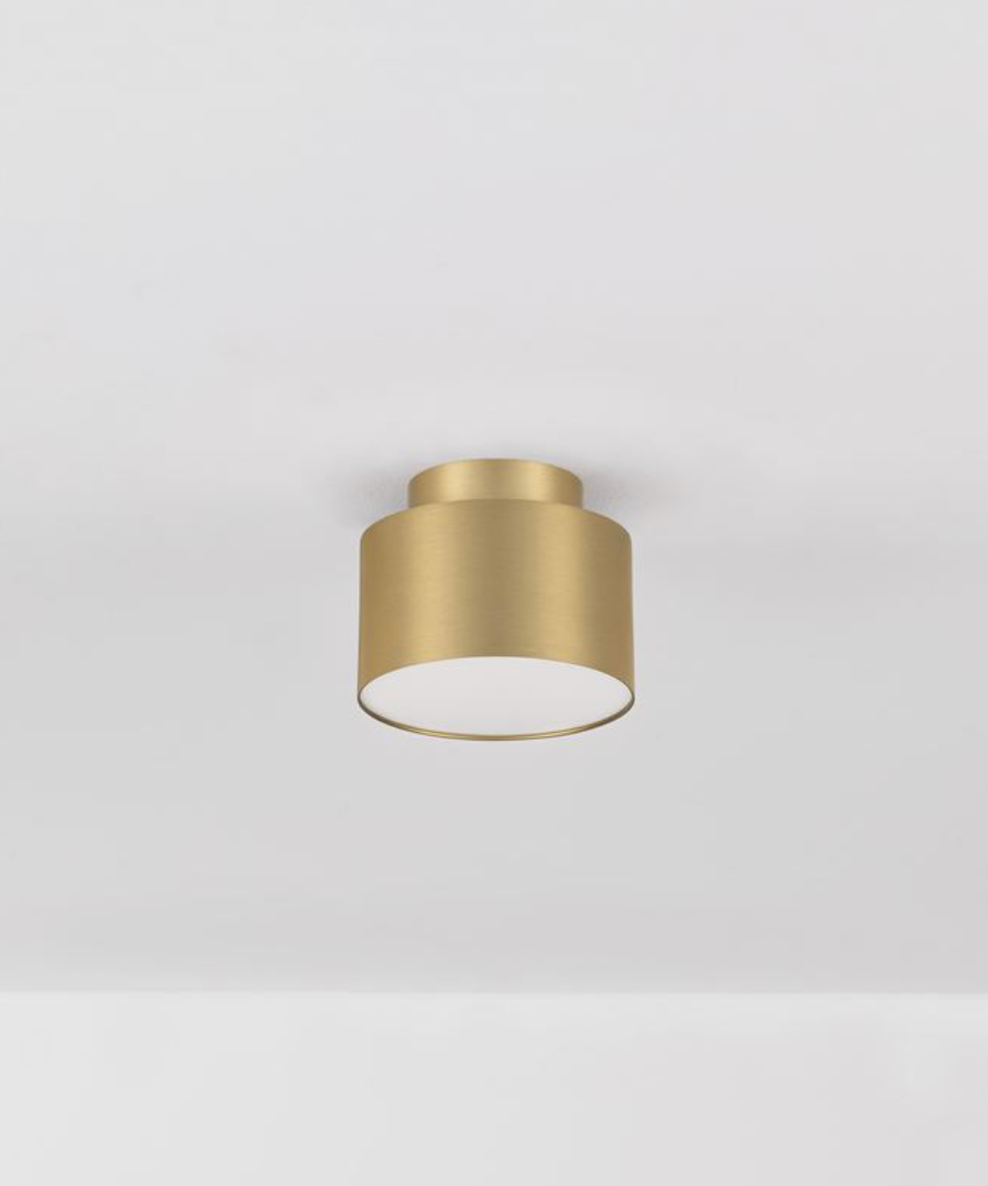 NL Ozeen (11cm) Semi Flush Ceiling Light Matt Gold ID 13872