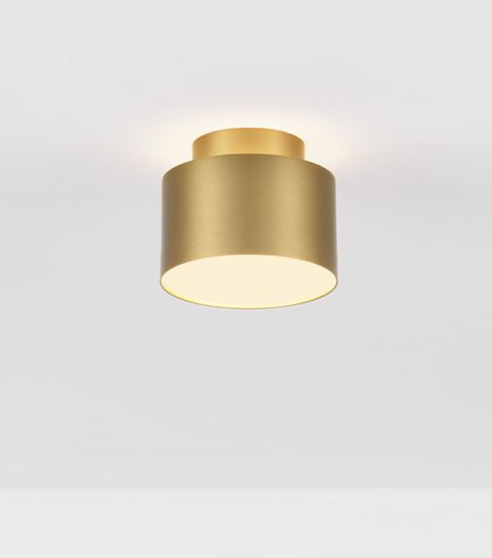 NL Ozeen (11cm) Semi Flush Ceiling Light Matt Gold ID 13872