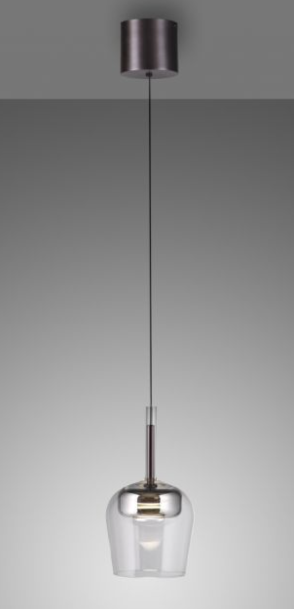 PNL Remote Controlled Raise & Lower Single Pendant Silver - ID 13919