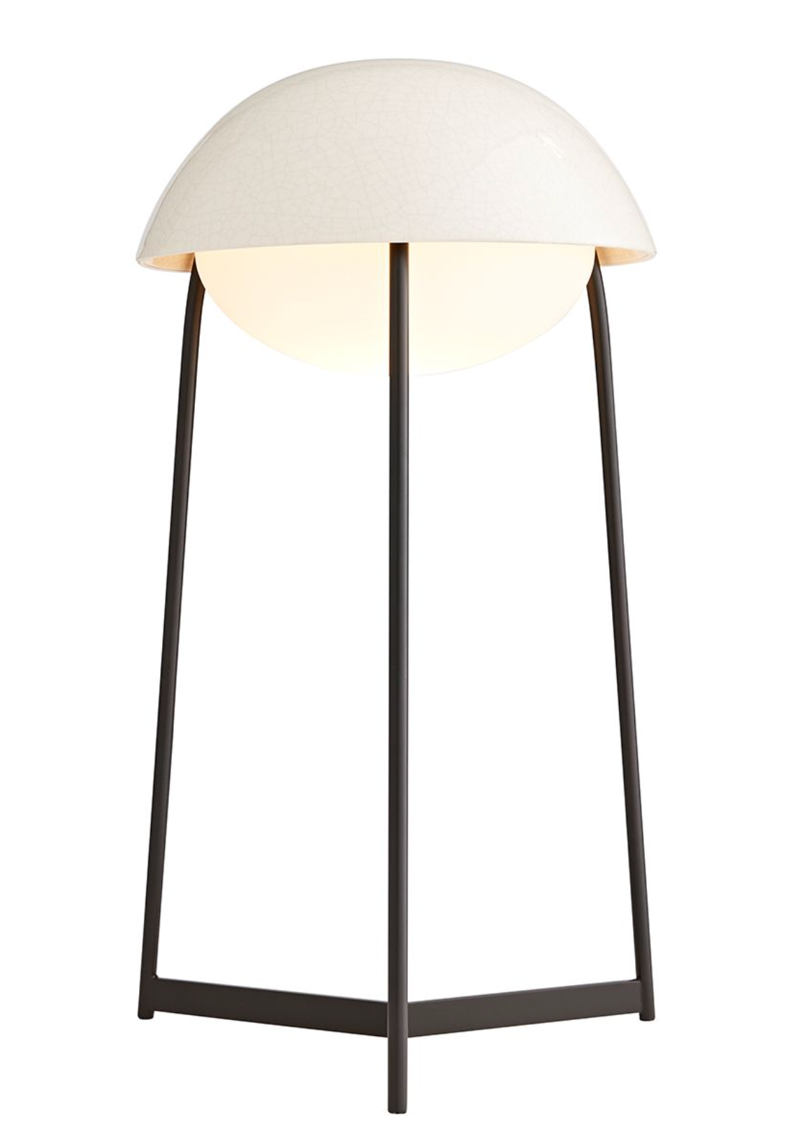 EFL Ceramic Ivory Stained Crackle & Blackened Steel Table Lamp -  ID 14019