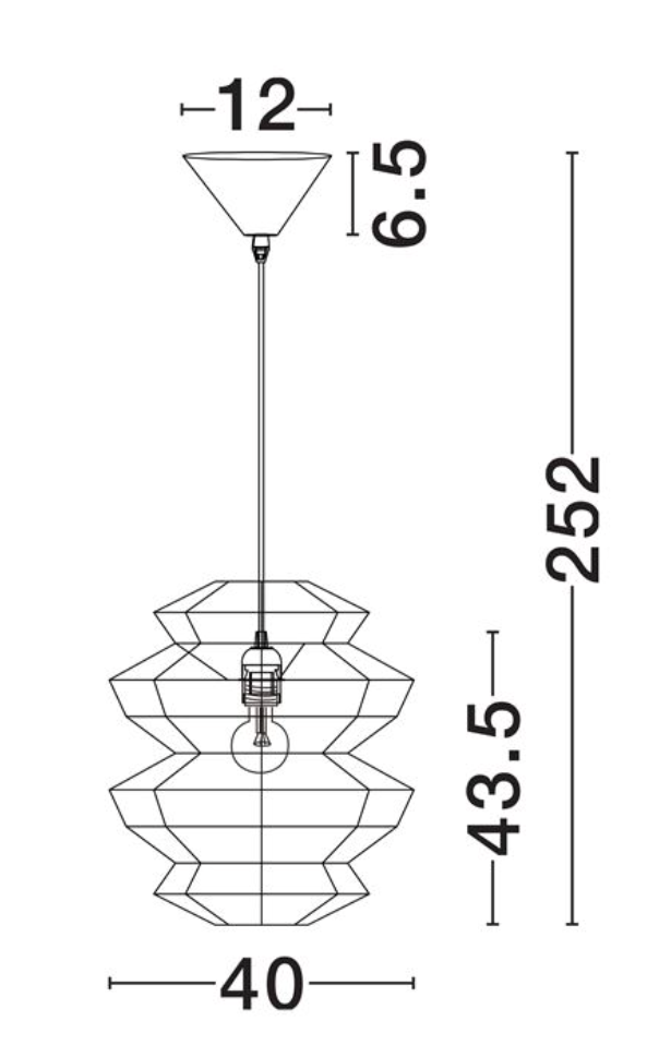 NL ID 14061 rope mesh pendant natural finish medium