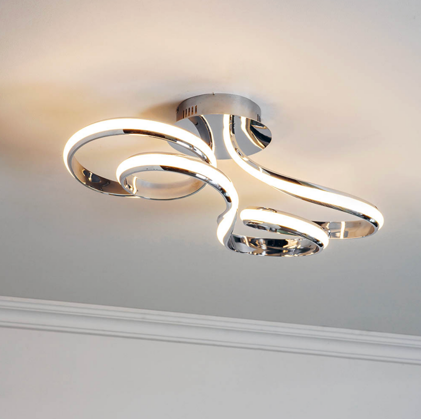 MBL Ari polished chrome curved LED semi flush - ID 14094