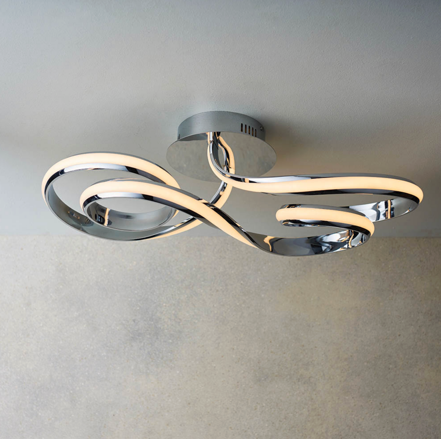 MBL Ari polished chrome curved LED semi flush - ID 14094