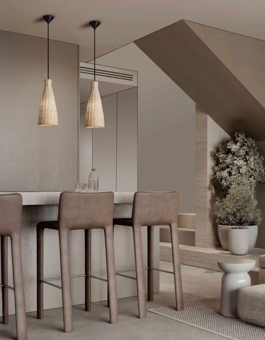 NL Relo Natural Rattan Pendant ID 14140