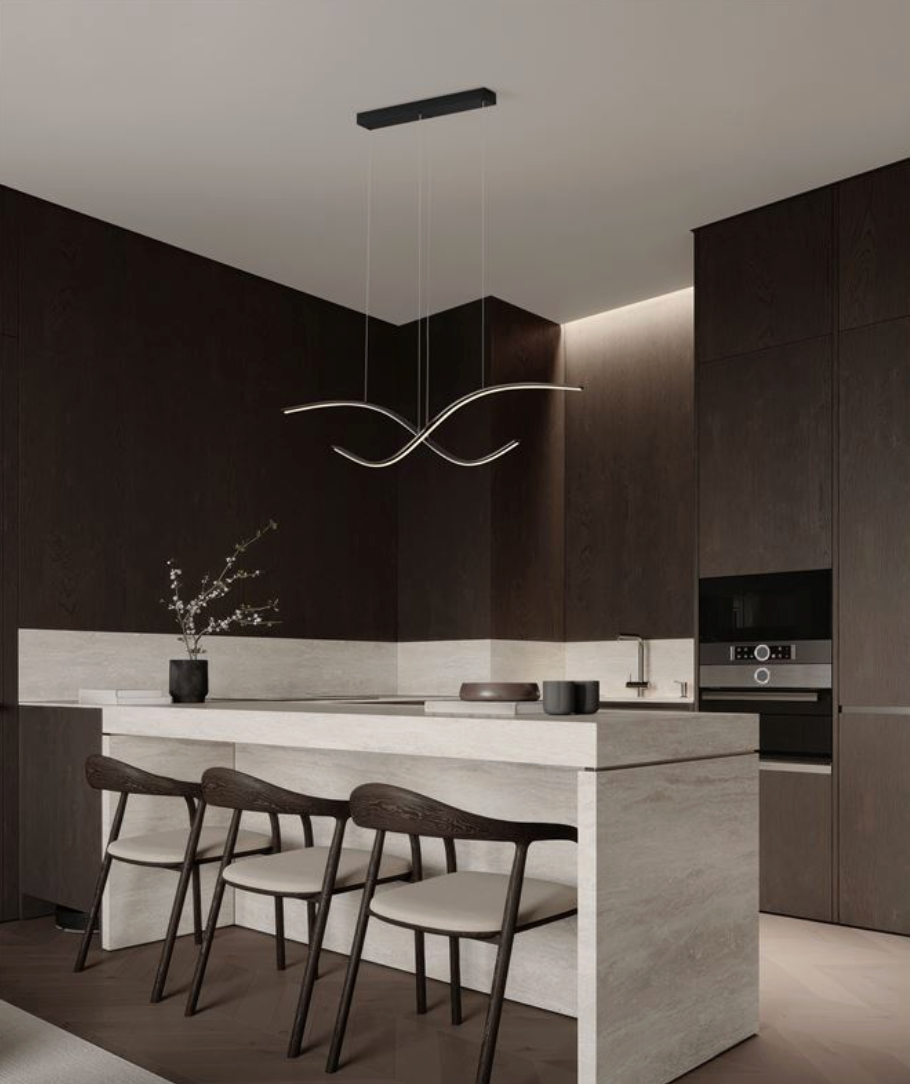 NL Sandy Black Wave LED Pendant 115cm - ID 14410