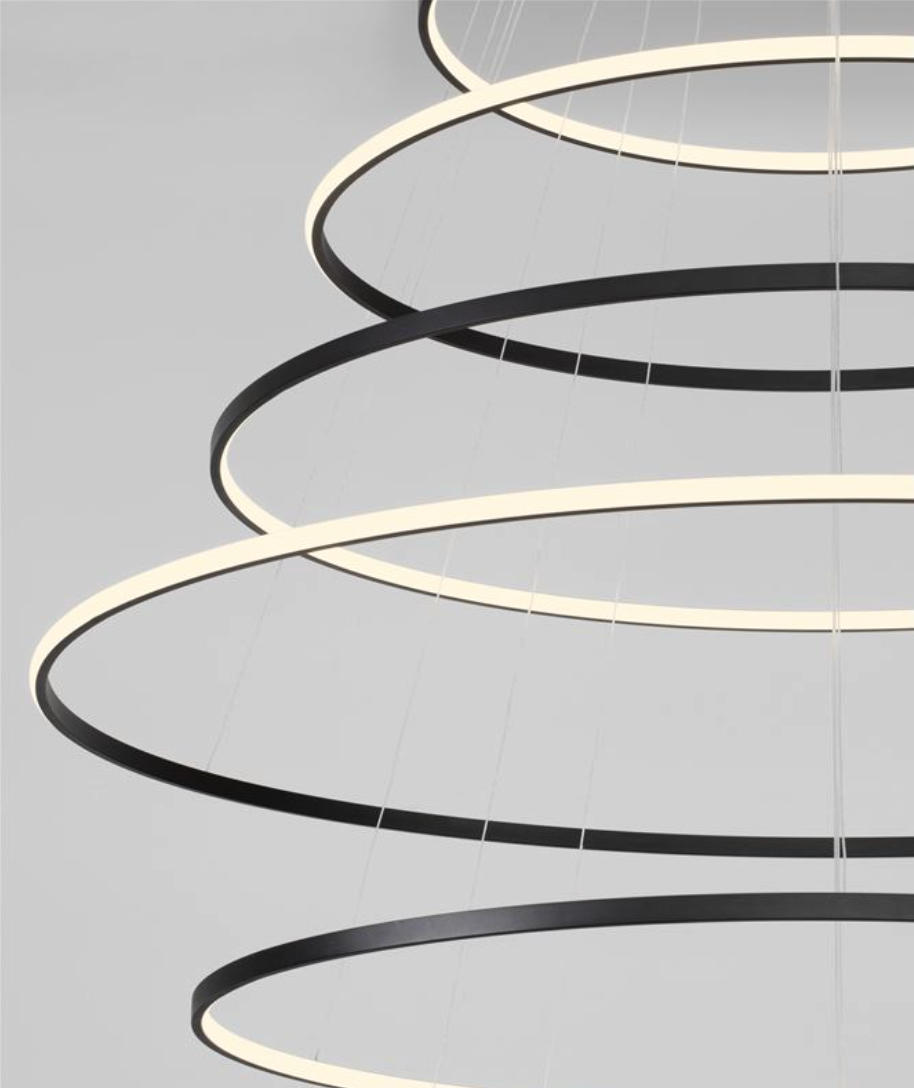 NL Sandy Black 7 Ring Multi Pendant - ID 14416