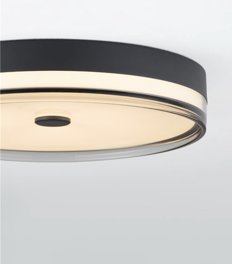 NL Helio Sandy Black & Smoked Semi Flush Ceiling Light 50cm - ID 14486