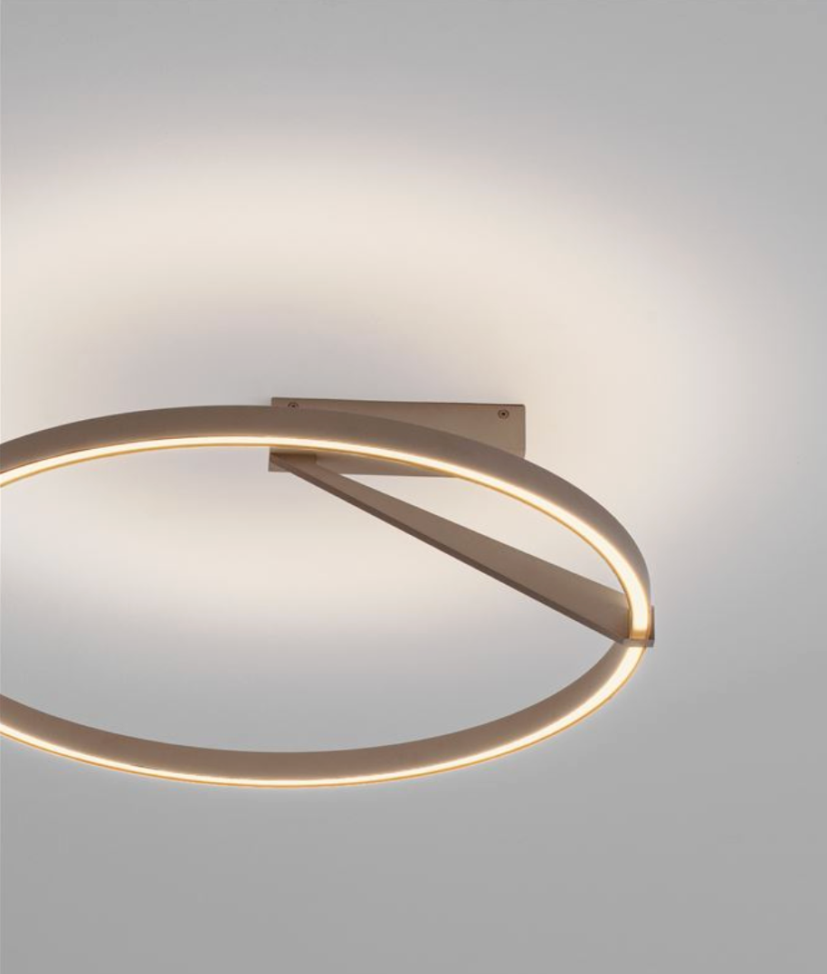 NL Mocha Semi Flush Ring Ceiling Light 60cm - ID 14501