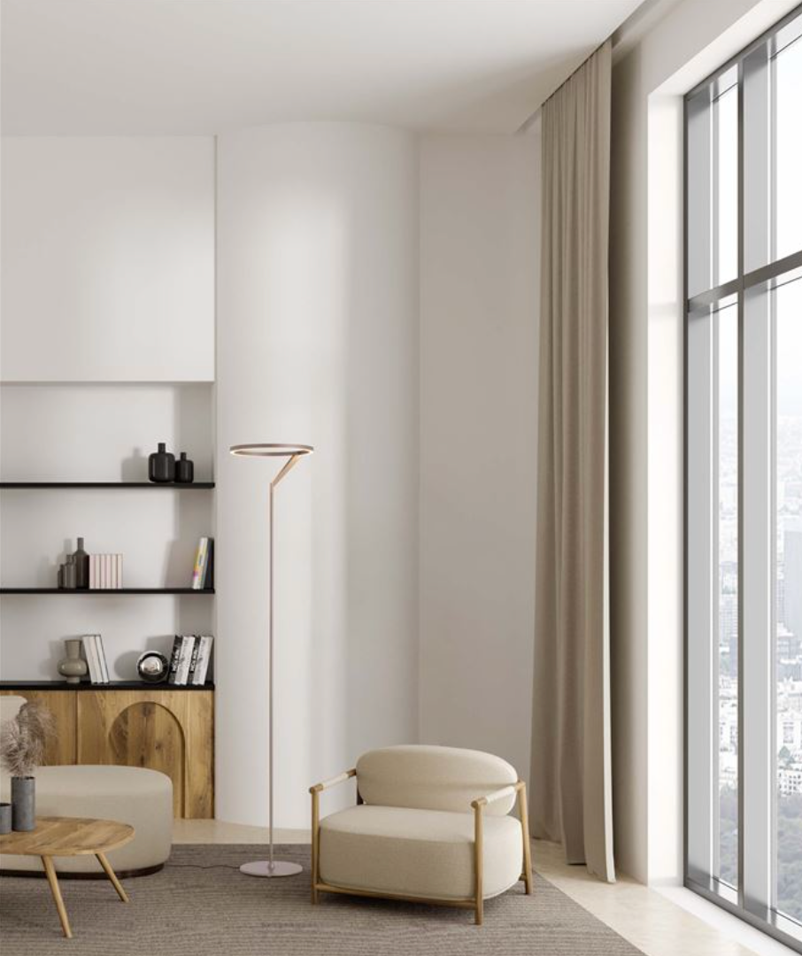 NL TILEA Brushed Mocha Touch Dimmable Floor Light - ID 14522