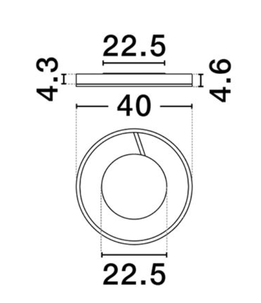 NL Siene Matt White Aluminium & Acrylic Semi Flush Ring Ceiling Light 40cm - ID 14548