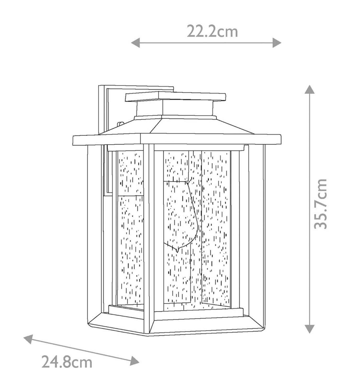 Evelyn Medium Black Exterior Wall Lantern - ID 14640