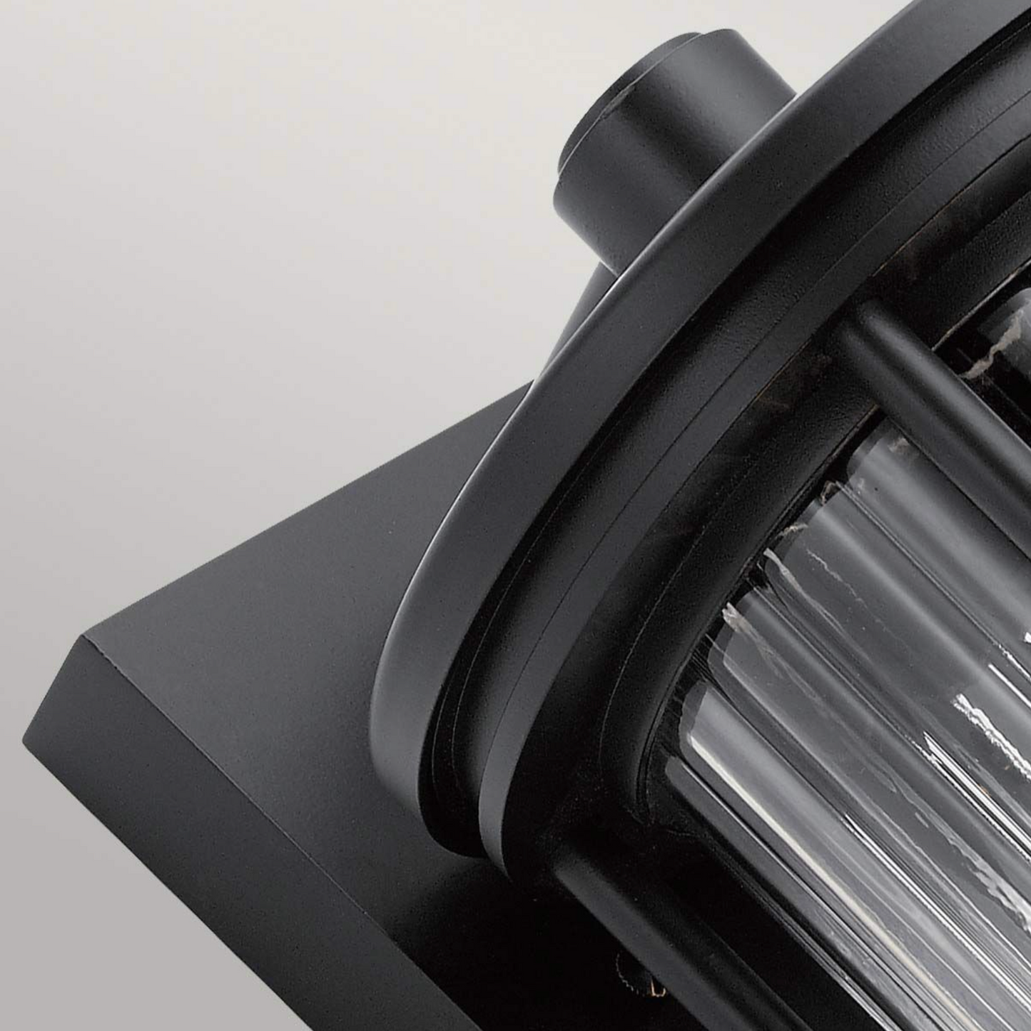 Ribbed Glass Outdoor IP44 Cylindrical Wall Lantern - ID 14655
