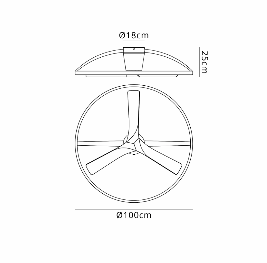 Everest Large White/Wood Ceiling Fan - ID 14672