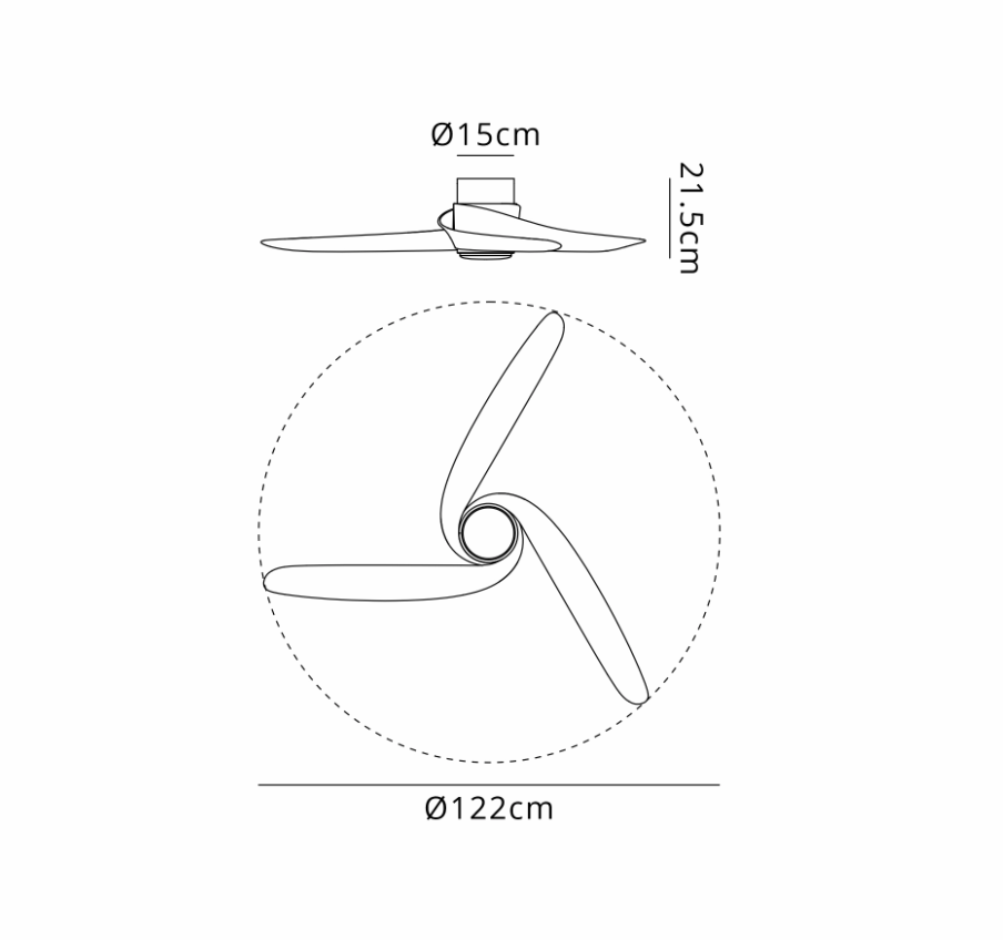 Nuuk 122cm Black 24W LED Ceiling Fan - ID 14699