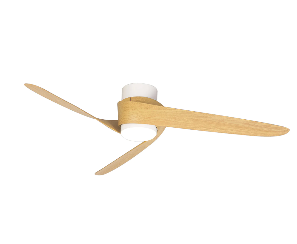 Nuuk 122cm White/Wood 24W LED Ceiling Fan - ID 14701