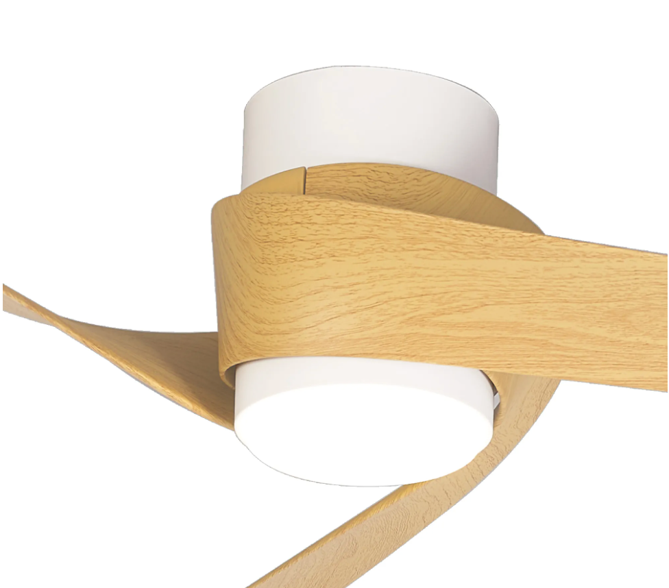 Nuuk 122cm White/Wood 24W LED Ceiling Fan - ID 14701