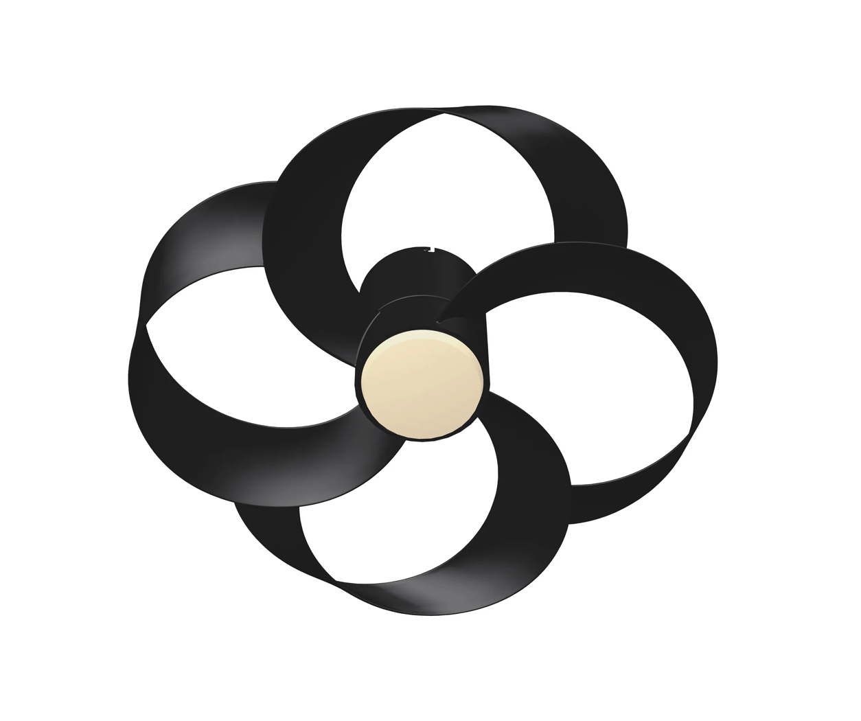Tulip 65cm Black Dimmable LED Ceiling Fan - ID 14706