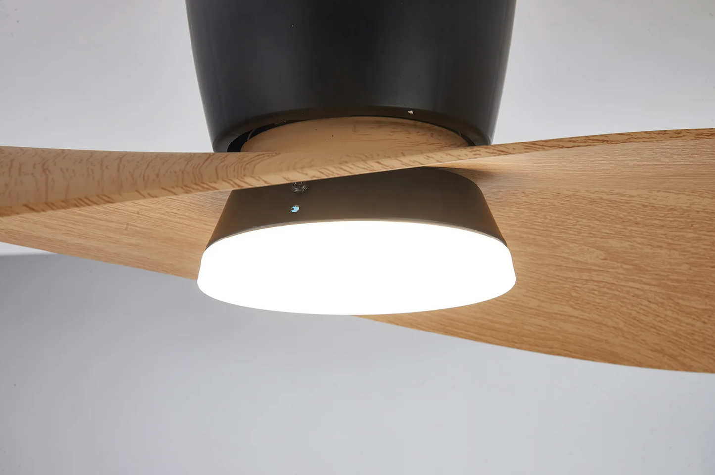 Paddle 112cm Black/Wood 18W LED Ceiling Fan - ID 14711