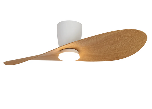 Paddle 112cm White/Wood 18W LED Ceiling Fan - ID 14712