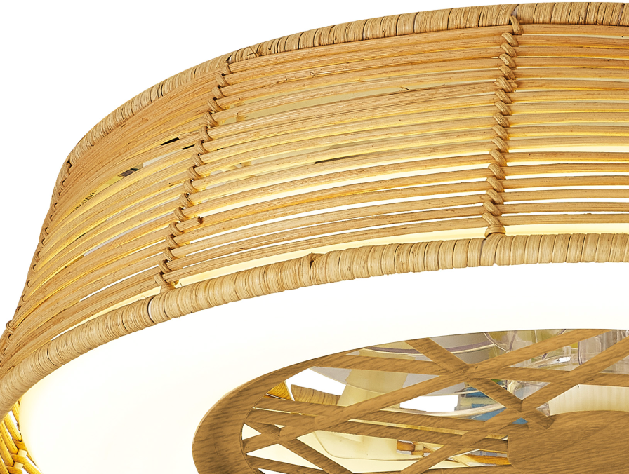 Java 56cm Rattan 55W LED Ceiling Fan - ID 14713