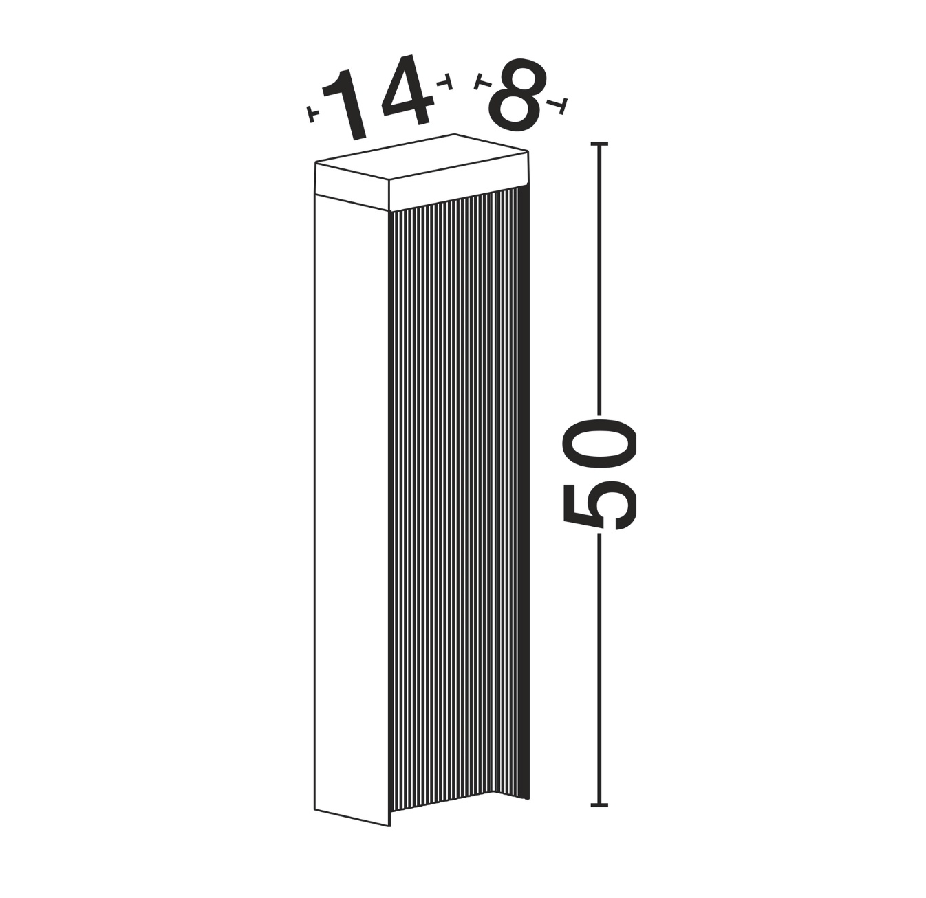 Avenue 50cm Dark Anthracite Exterior Coastal Bollard - ID 14720
