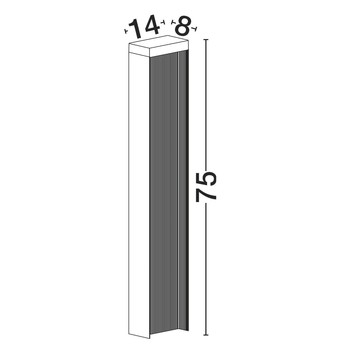 Avenue 75cm Dark Anthracite Exterior Coastal Bollard - ID 14721