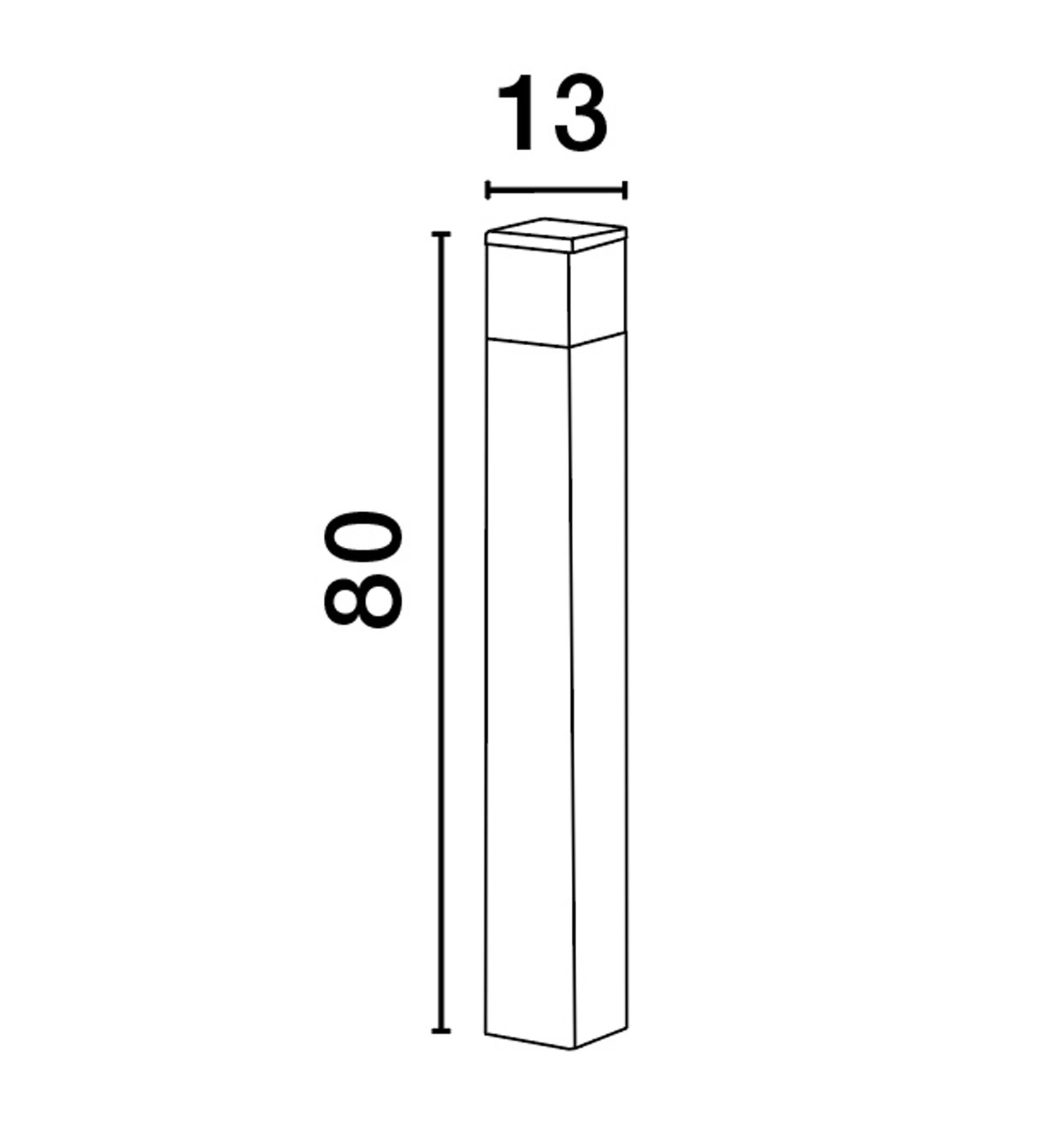 Smith 80cm Dark Grey Simplistic Exterior Bollard - ID 14725